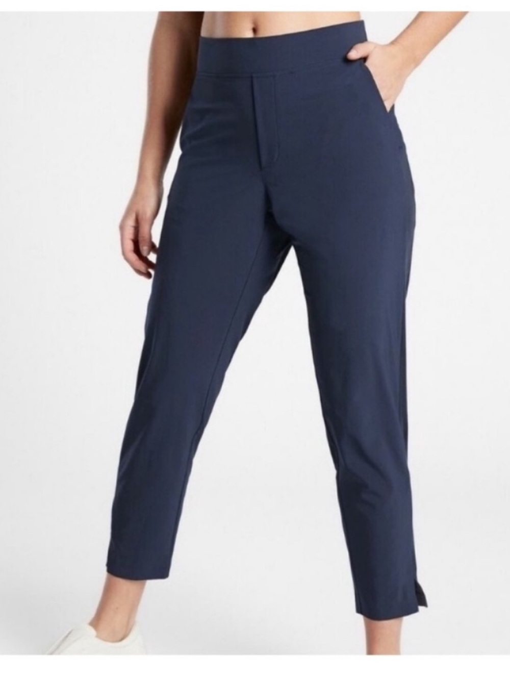 Athleta Brooklyn Ankle Pants in Navy Blue. Lightweight. Athleisure. Work. SZ 20